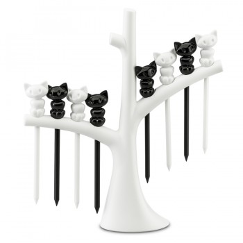 Набор из 8 шпажек с держателем miaou, Koziol