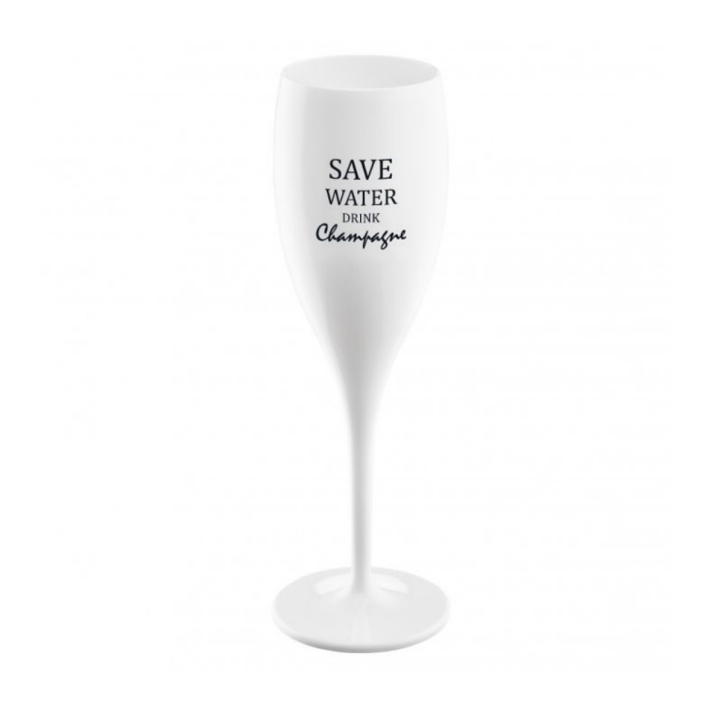 Бокал для шампанского с надписью save water drink champagne, белый, Koziol