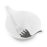 Салатница с приборами leaf 2.0, 4 л, бело-серая, Koziol