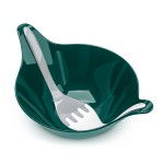 Салатница с приборами leaf 2.0, 4 л, бело-серая, Koziol