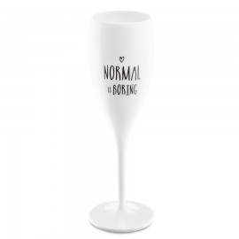 Бокал для шампанского с надписью normal is boring, белый, Koziol