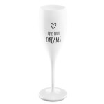 Бокал для шампанского с надписью live your dreams, белый, Koziol