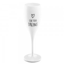 Бокал для шампанского с надписью live your dreams, белый, Koziol