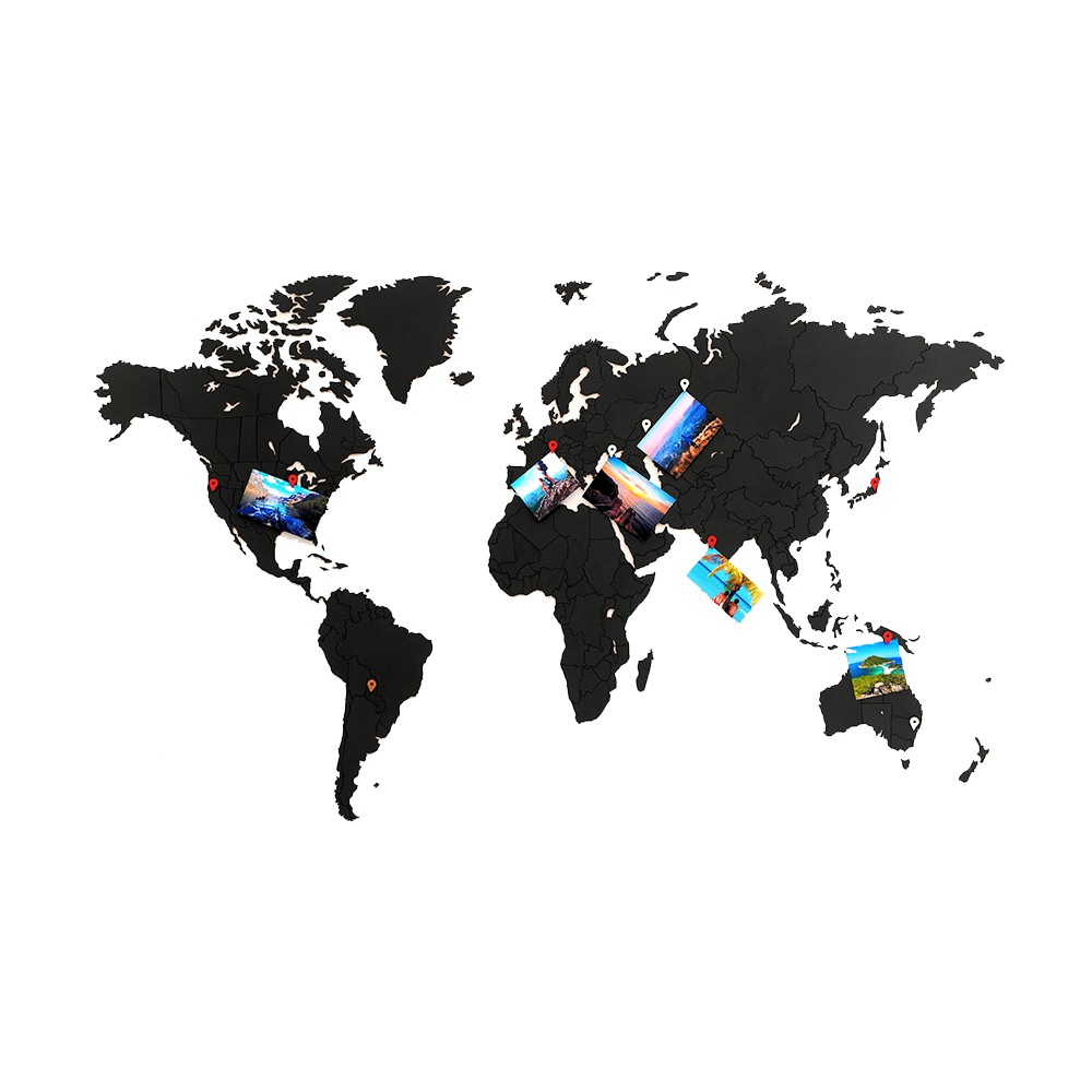 Пазл «Карта мира» черная 100х60 см new, Mimi