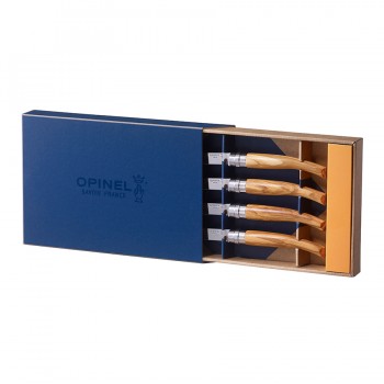 Набор ножей Table Chic для стейка, 4 шт, сталь Sandvik 12C27, рукоять дерево оливы, Opinel