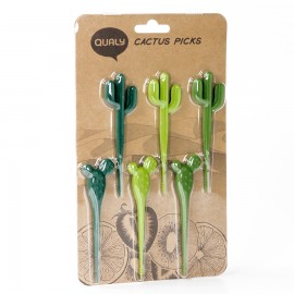 Набор шпажек для канапе cactus, зеленый, Qualy