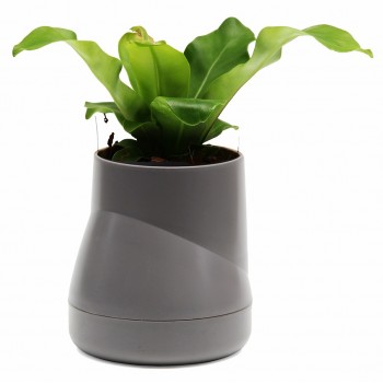 Горшок цветочный hill pot, большой, серый, Qualy