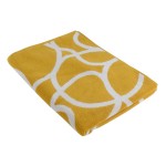 Жаккардовое полотенце с авторским дизайном gravity горчичного цвета, Tkano