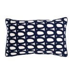 Чехол для подушки с двустронним принтом twirl темно-синего цвета и декоративной окантовкой, Tkano