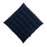 Декоративная подушка на стул из умягченного льна темно-синего цвета, Tkano