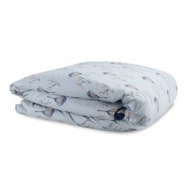 Пододеяльник двухсторонний из сатина темно-синего цвета с принтом "Полевые цветы", Tkano