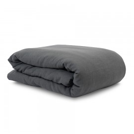 Пододеяльник изо льна темно-серого цвета, Tkano