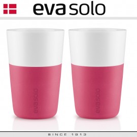 EVA Кофейные стаканы для латте, 2 шт 360 мл, розовый, фарфор, силиконовый ободок, Eva Solo, Дания