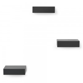 Набор из 3 полок showcase черный, L 11,43 см, W 26,16 см, H 3,81 см, Umbra