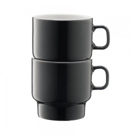 Набор из 2 чашек для флэт-уайт кофе utility 280 мл серый, LSA International