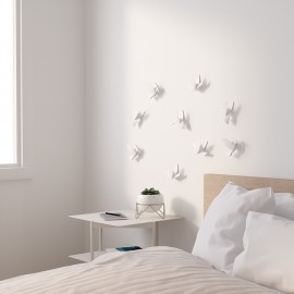 Декор для стен hummingbird 9 элементов белый, L 12,7 см, W 9,86 см, H 2,62 см, Umbra