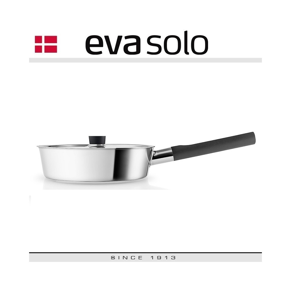 Nordic Kitchen Глубокая сковорода с крышкой, D 24 см, индукционное дно, сталь 18/10, Eva Solo