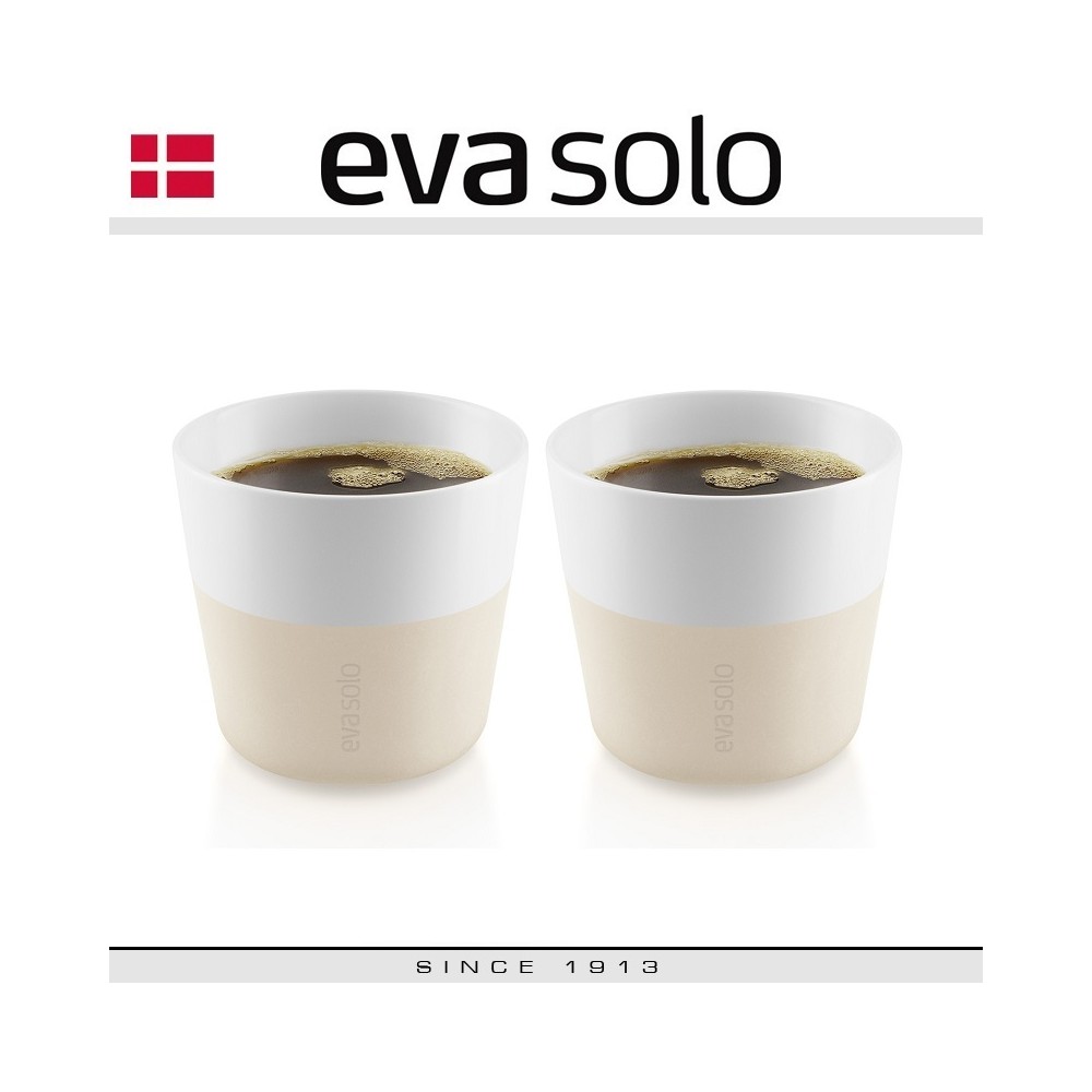 EVA Кофейные стаканы для лунго, 2 шт 230 мл, бежевый, фарфор, силиконовый ободок, Eva Solo, Дания