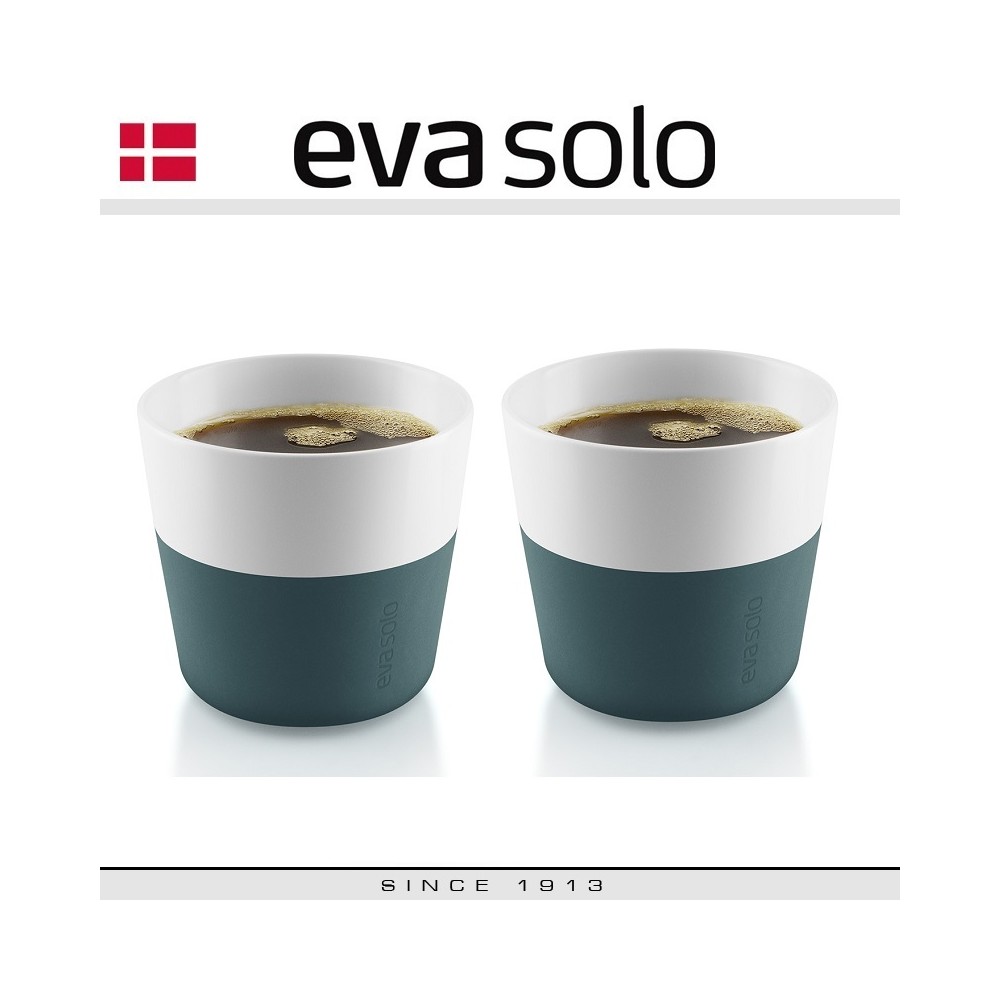EVA Кофейные стаканы для лунго, 2 шт 230 мл, бирюзово-синий, фарфор, силиконовый ободок, Eva Solo, Дания
