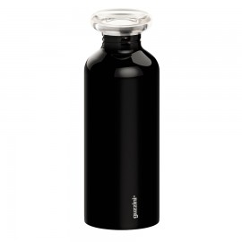 On the go Бутылка 650 мл чёрная, D 8 см, H 22 см, сталь нержавеющая, Guzzini