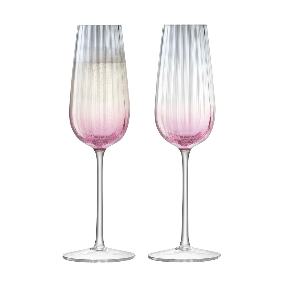 Набор из 2 бокалов-флейт для шампанского dusk 250 мл розовый-серый, LSA International