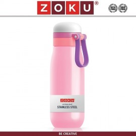 Бутылка-термос Active Teen вакуумная из нержавеющей стали 500 мл розовая, сталь нержавеющая, Zoku
