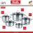 Набор кухонной посуды Paris, 5 предметов с 4 крышками, сталь 18/10, Fissler