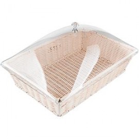 Корзина для выпечки с крышкой высокая, L 42.5 см, W 28 см, полиротанг, акрил, PRO