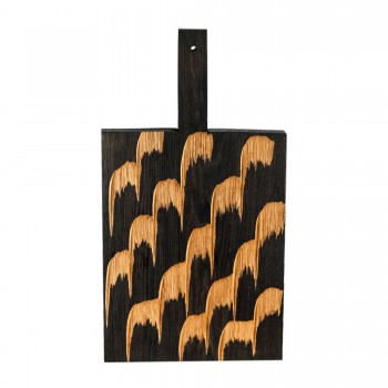 Доска Вода ручной работы для нарезки и подачи, 48 x 16 см, мореный дуб, FUGA