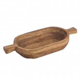 Блюдо ручной работы овальное с ручками, 32 x 18 см, дуб, FUGA