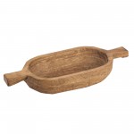 Блюдо ручной работы овальное с ручками, 27 x 15 см, дуб, FUGA