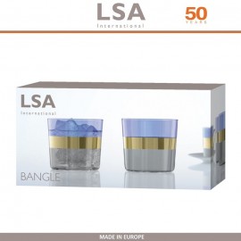 Бокалы Bangle низкие, ручная выдувка, 2 шт по 310 мл, цвет розовый, LSA