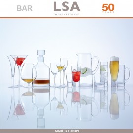 Бокалы Bar для мартини, коктейлей, ручная выдувка, 4 шт по 275 мл, LSA