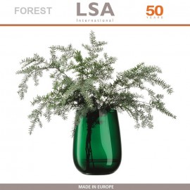 Ваза Forest зеленая прозрачная, ручная выдувка, H 23 см, LSA