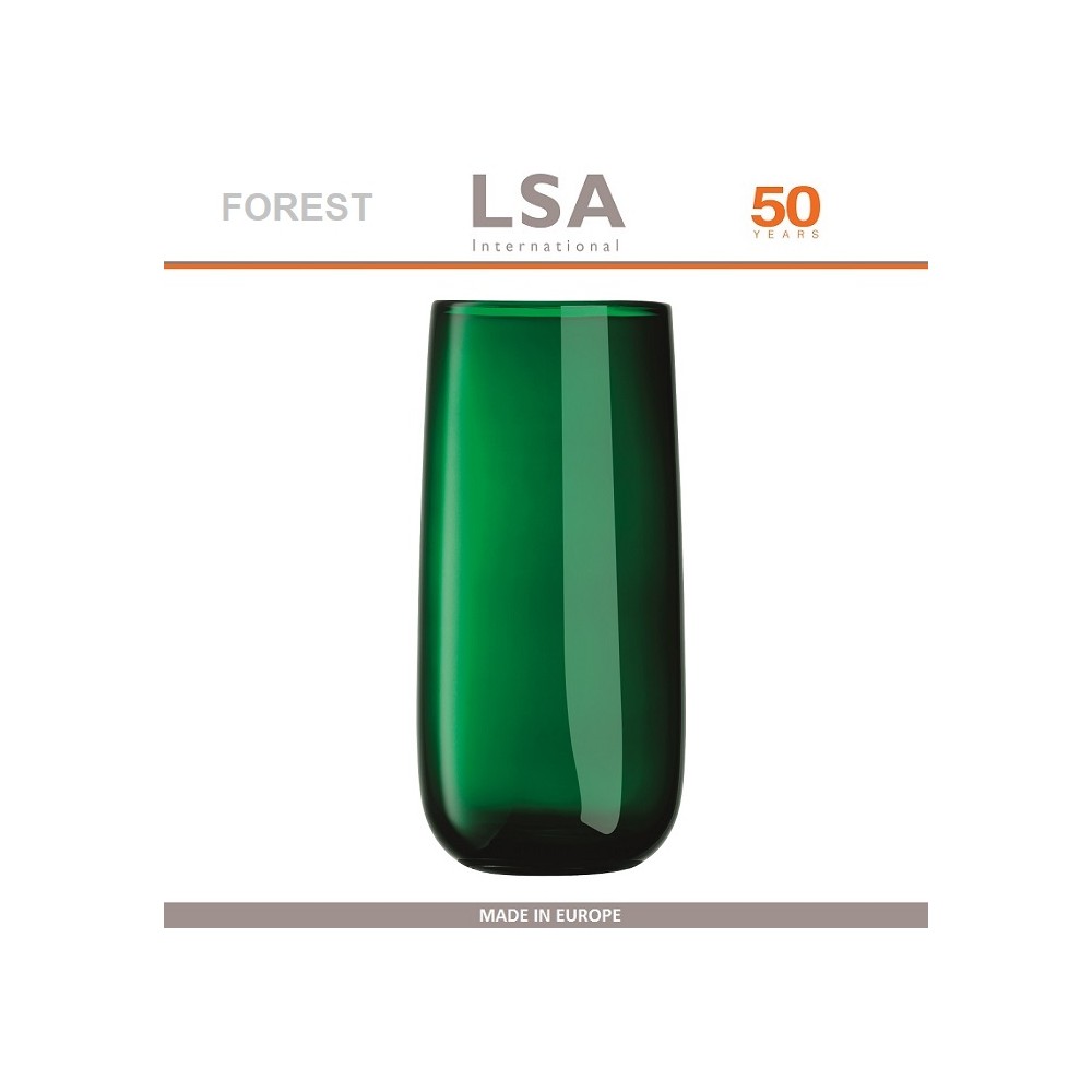 Ваза Forest зеленая прозрачная, ручная выдувка, H 38 см, LSA