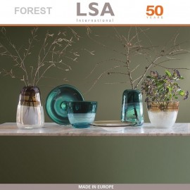 Ваза Forest зеленая прозрачная, ручная выдувка, H 38 см, LSA