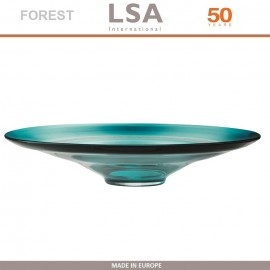 Блюдо Forest сине-зеленое, ручная выдувка, D 35 см, LSA
