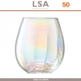 Набор бокалов Pearl для воды, сока, ручная работа, 4 шт по 425 мл, цвет перламутр, LSA