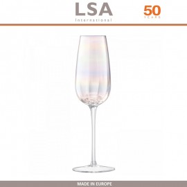 Набор бокалов Pearl для шампанского, ручная работа, 4 шт по 250 мл, цвет перламутр, LSA