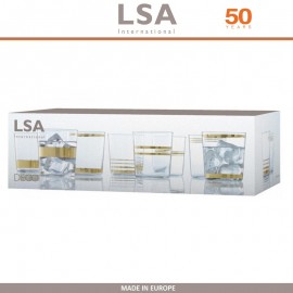 Бокалы Deco с золотым декором, выдувное стекло, 8 шт по 390 мл, LSA