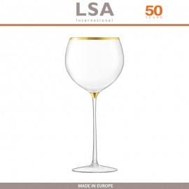 Бокалы Deco для вина с золотым декором, выдувное стекло,  8 шт по 525 мл, LSA