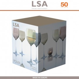 Набор бокалов Polka для вина, ручная работа, 4 шт по 400 мл, цвет металлик, LSA