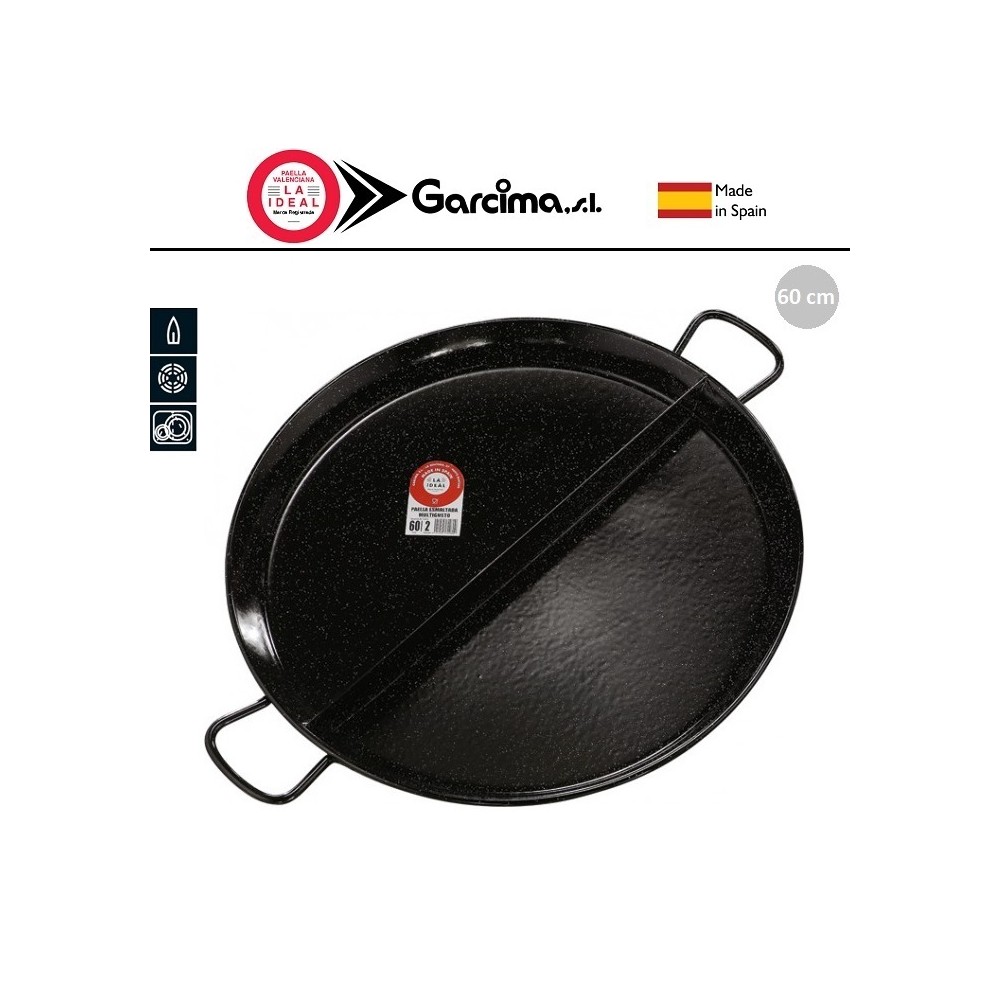 Двойная сковорода для паэльи (паэльера) MULTIGUSTO ESMALTADA, D 60 см, сталь эмалированная, GARCIMA