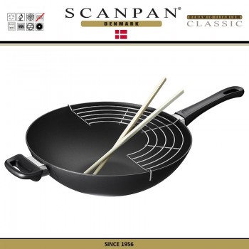 Антипригарный ВОК Classic с палочками и решеткой для темпуры, D 32 см, SCANPAN