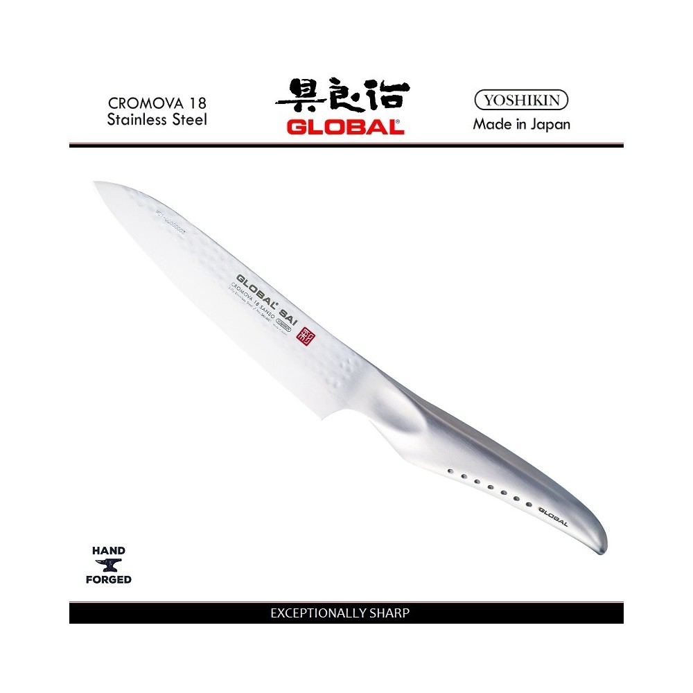 Нож поварской, SAI-M01 лезвие 14 см, ручной ковки, серия SAI, GLOBAL