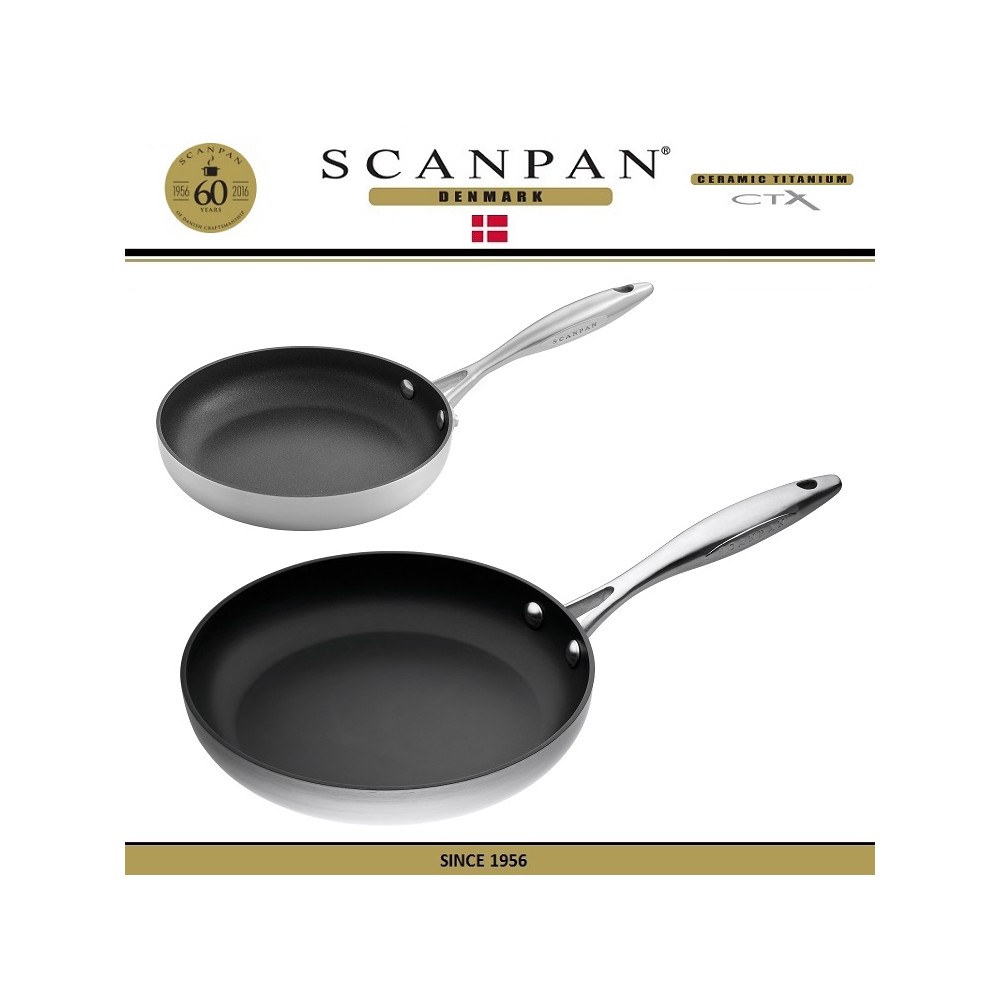 Набор антипригарных сковород CTX, D 20 см и 26 см, индукционное дно, SCANPAN, Дания