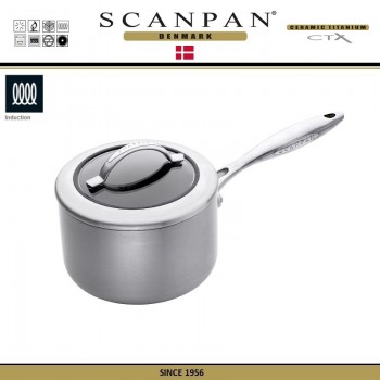 Антипригарный ковшик CTX с крышкой, D 18 см, V 2.5 л, индукционный, SCANPAN