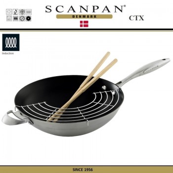 Антиприарный ВОК CTX с палочками и решеткой, D 32 см, индукционный, SCANPAN
