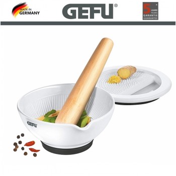 Ступка SURI со съемной теркой для имбиря, цедры, мускатного ореха, GEFU