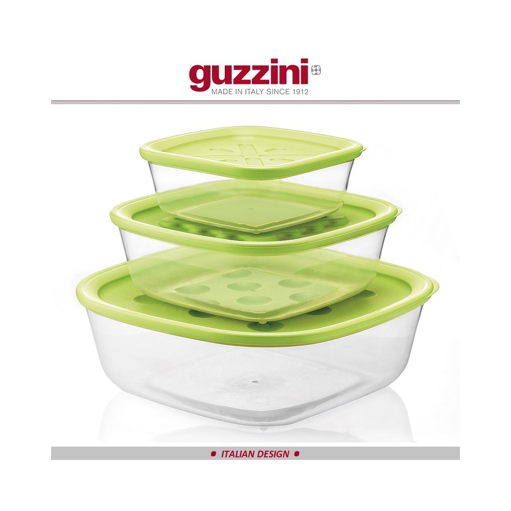 Набор контейнеров Forme Casa, 3 шт, зеленый, Guzzini